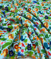 Animal Baby Blue Print Liverpool Stretch Fabric - T9 Fabrics