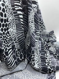 Animal Mix Print Chiffon Fabric - T9 Fabrics