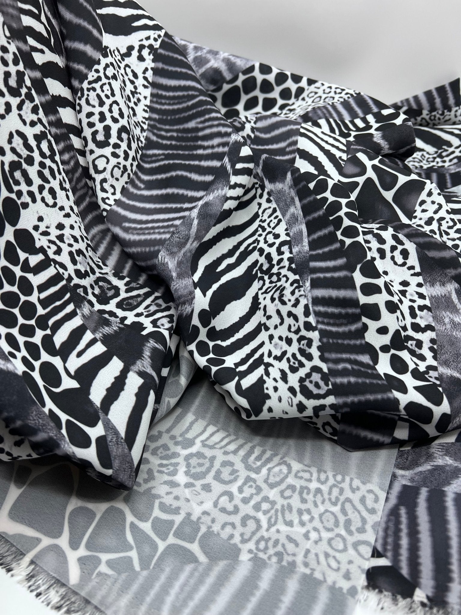 Animal Mix Print Chiffon Fabric - T9 Fabrics