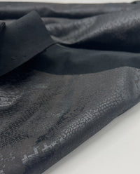 Animal Wet Look/ Leather Look Black Cupro Stretch Fabric - T9 Fabrics