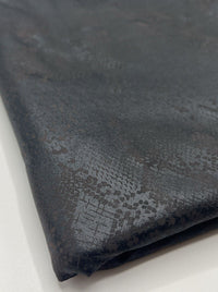 Animal Wet Look/ Leather Look Black Cupro Stretch Fabric - T9 Fabrics