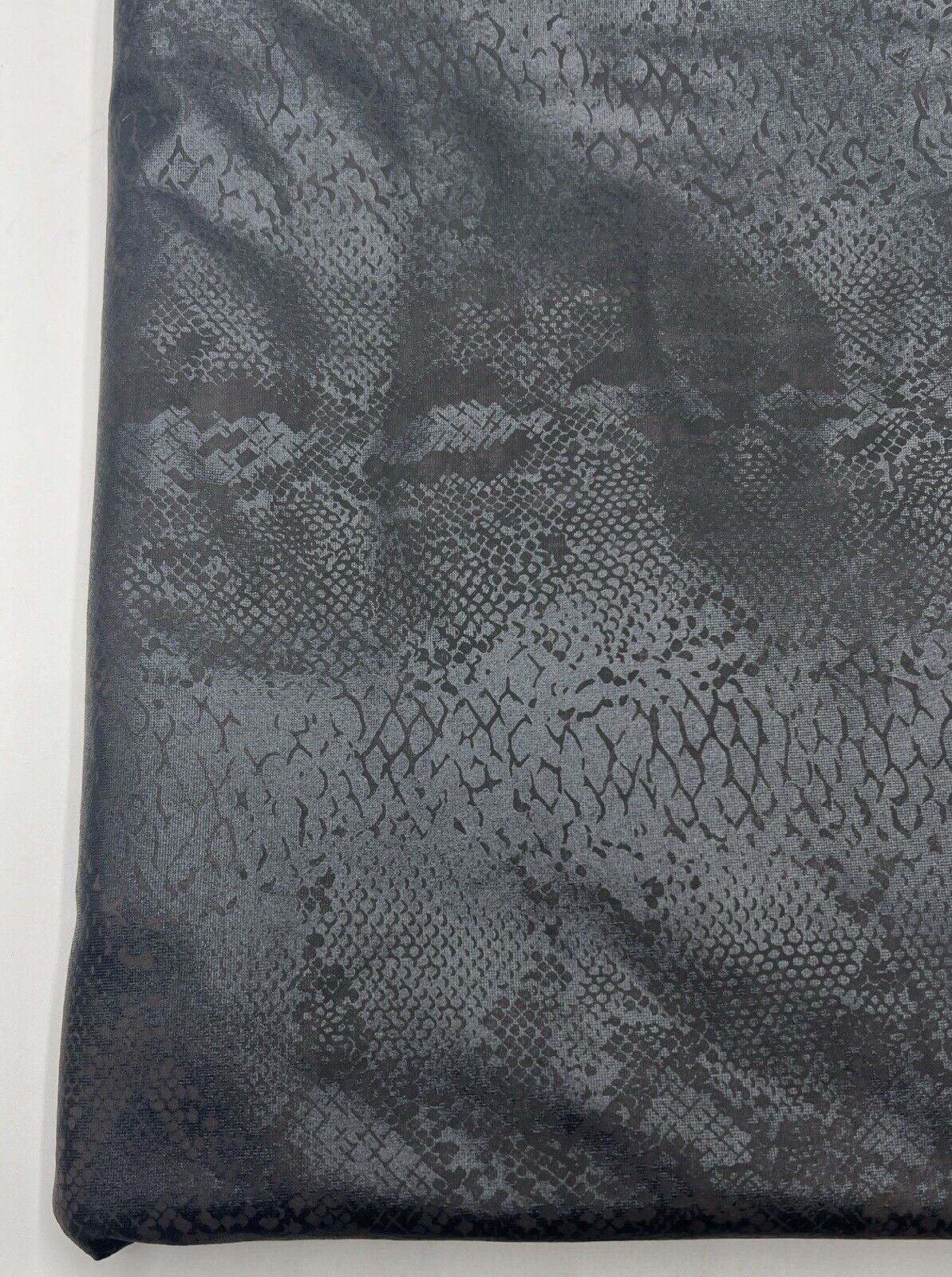 Animal Wet Look/ Leather Look Black Cupro Stretch Fabric - T9 Fabrics