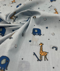 Animals Scoot Printed Poly Cotton 90 GSM 80/20 44 Inch Non Stretch - T9 Fabrics