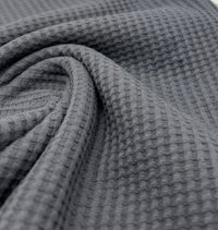 Anthracite Grey Cotton Soft Waffle Jersey Fabric 210 GSM 4 Way Stretch - T9 Fabrics