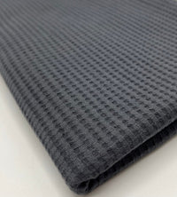 Anthracite Grey Cotton Soft Waffle Jersey Fabric 210 GSM 4 Way Stretch - T9 Fabrics