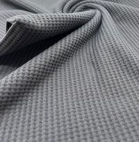 Anthracite Grey Cotton Soft Waffle Jersey Fabric 210 GSM 4 Way Stretch - T9 Fabrics