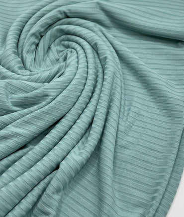 Aqua 8x4 Wide Rib Stretch Fabric - T9 Fabrics