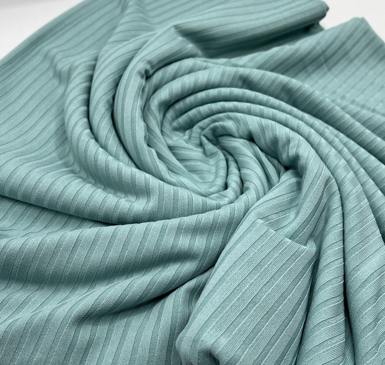 Aqua 8x4 Wide Rib Stretch Fabric - T9 Fabrics