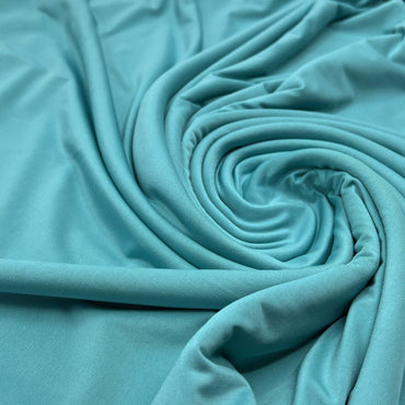 Aqua Blue Plain Soft Touch Stretch Fabric - T9 Fabrics