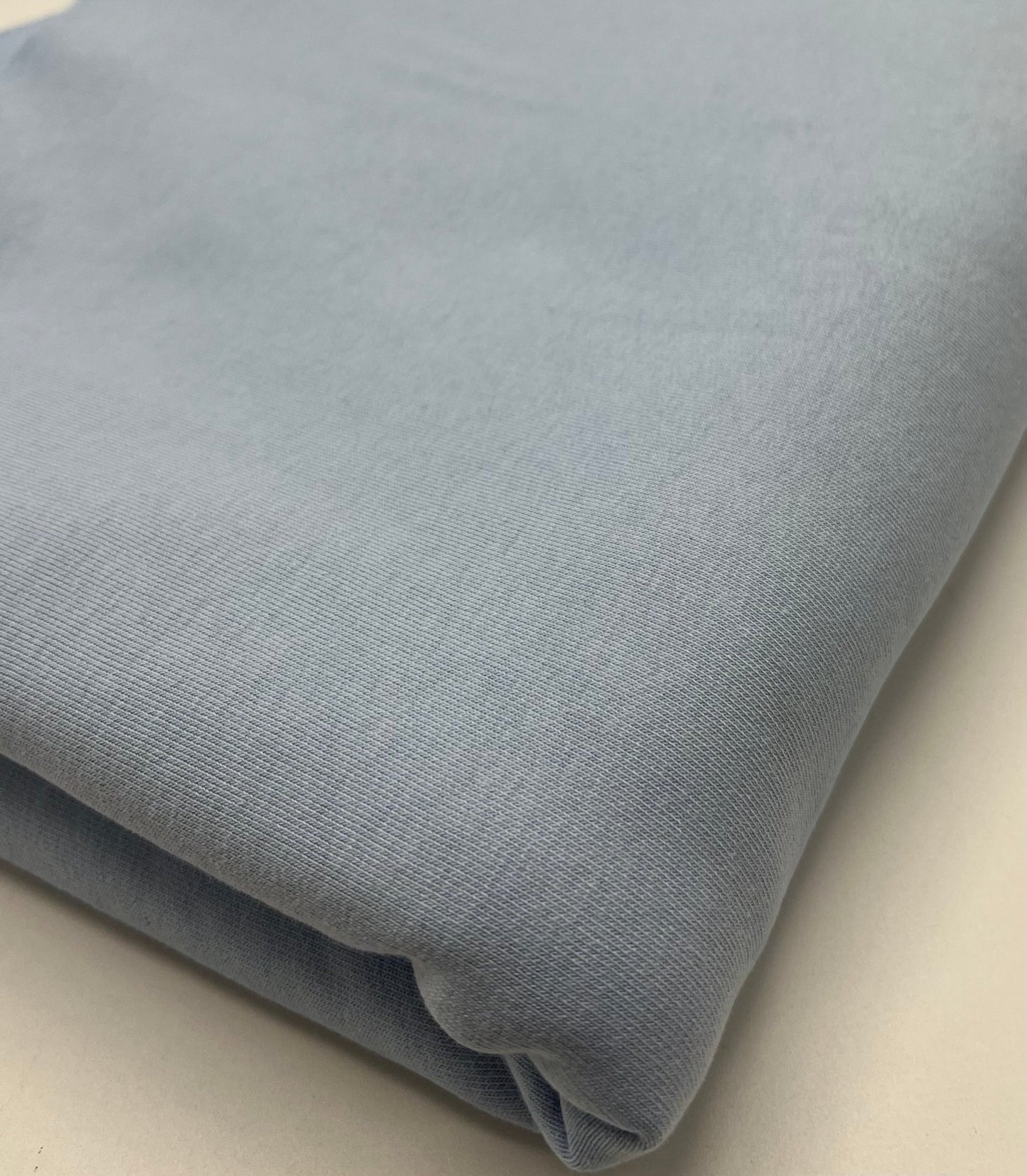 Baby Blue Thick Cotton Mix Sweatshirt Fabric 250 GSM 2 Way Stretch - T9 Fabrics