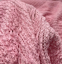 Baby Pink Ruffle Stretch Knitted Fabric - T9 Fabrics
