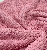 Baby Pink Ruffle Stretch Knitted Fabric - T9 Fabrics