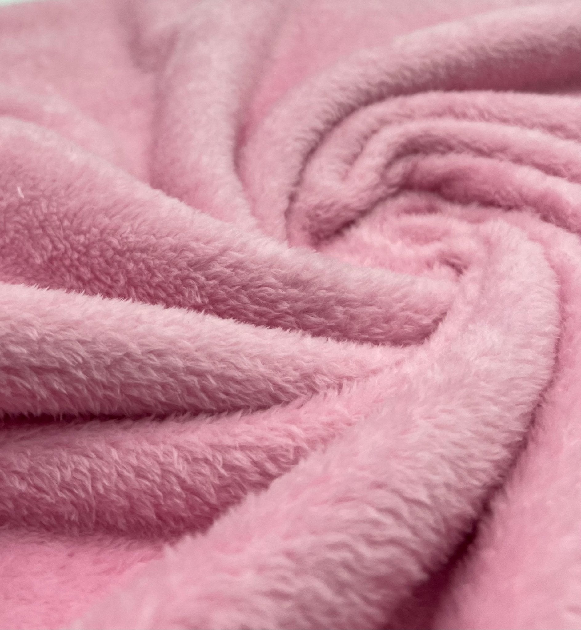 Baby Pink Super Soft Plain Cuddle Fleece Fabric Blanket Loungewear - T9 Fabrics