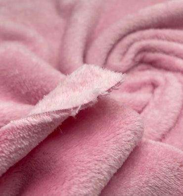Baby Pink Super Soft Plain Cuddle Fleece Fabric Blanket Loungewear - T9 Fabrics