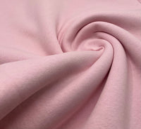 Baby Pink Thick Cotton Mix Sweatshirt Fabric 250 GSM 2 Way Stretch - T9 Fabrics