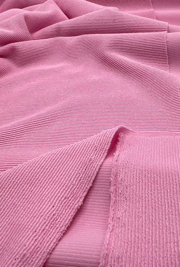 Baby Pink Thick Fine Rib Stretch Fabric - T9 Fabrics