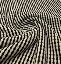 Beige Black Stripe Knitted 2 Way Stretch Fabric - T9 Fabrics