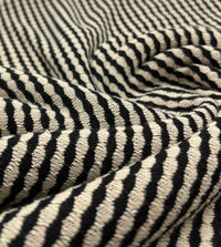 Beige Black Stripe Knitted 2 Way Stretch Fabric - T9 Fabrics