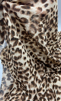 Beige Brown Animal Printed Chiffon Dress Fabric - T9 Fabrics