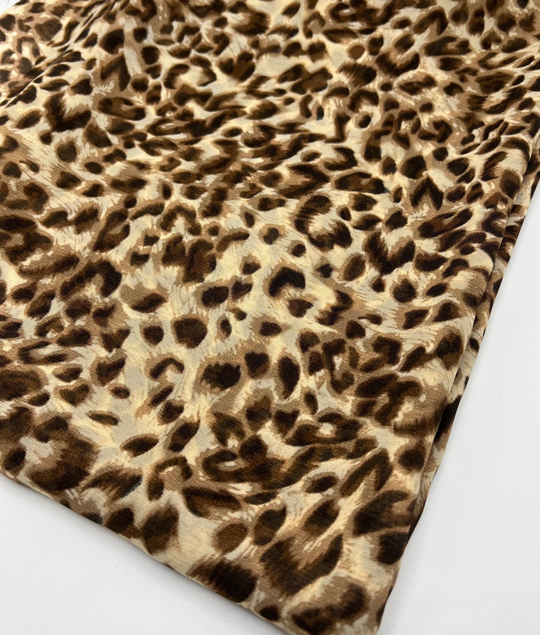 Beige Brown Animal Printed Chiffon Dress Fabric - T9 Fabrics
