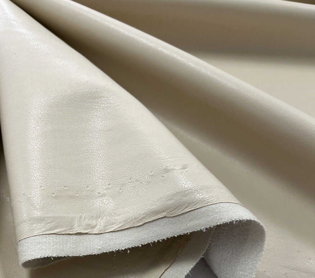 Beige Faux Leather Leatherette Stretch Fabric - T9 Fabrics