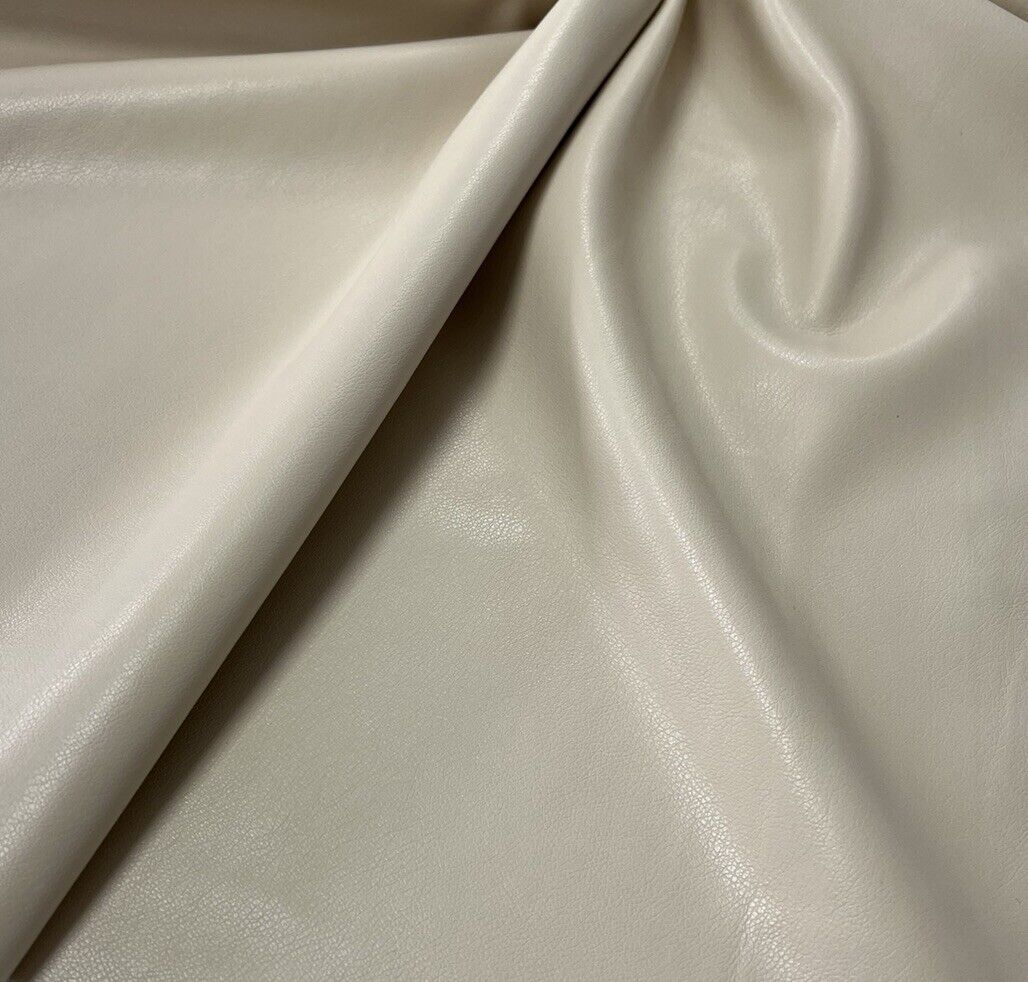 Beige Faux Leather Leatherette Stretch Fabric - T9 Fabrics