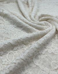 Beige Floral Lace Fabric Stretch - T9 Fabrics