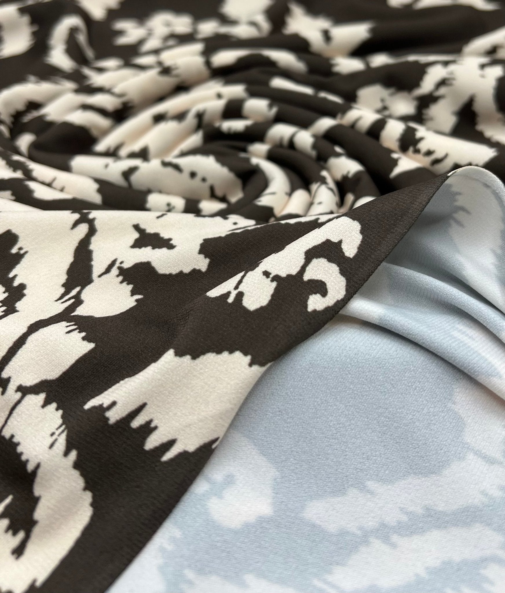 Beige Print Floral Print ITY Fabric 2 Way Stretch - T9 Fabrics