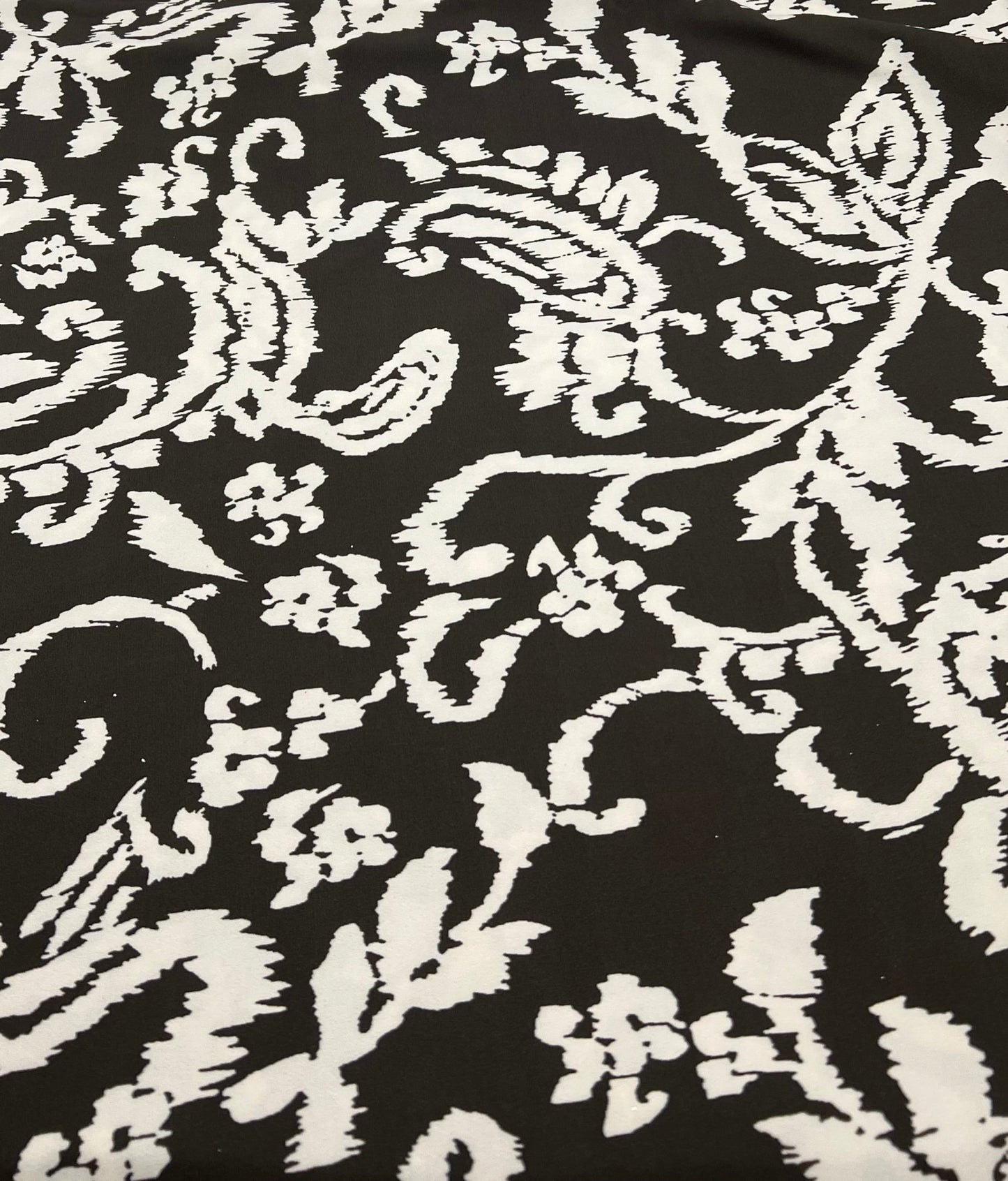 Beige Print Floral Print ITY Fabric 2 Way Stretch - T9 Fabrics