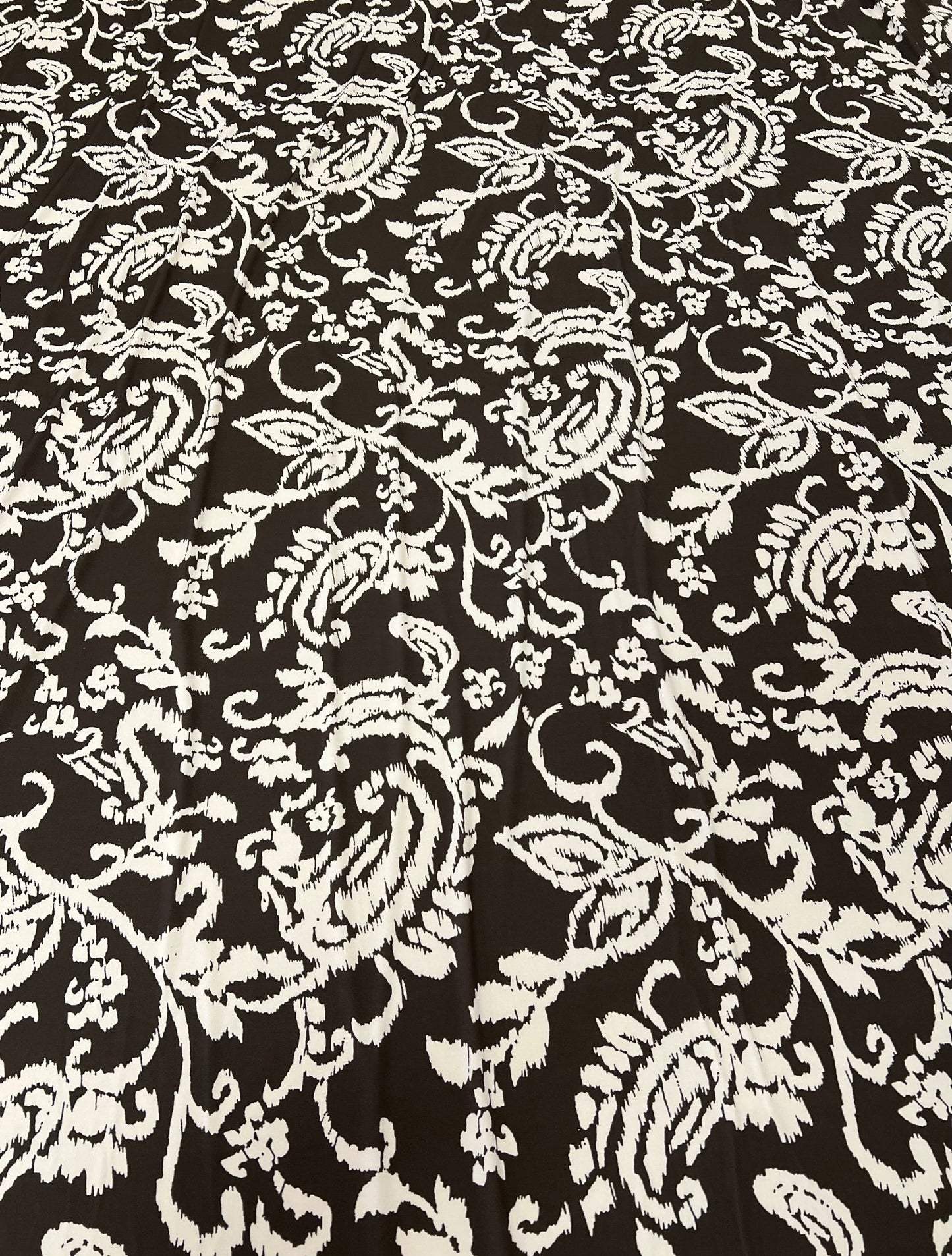 Beige Print Floral Print ITY Fabric 2 Way Stretch - T9 Fabrics