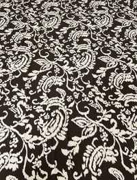 Beige Print Floral Print ITY Fabric 2 Way Stretch - T9 Fabrics