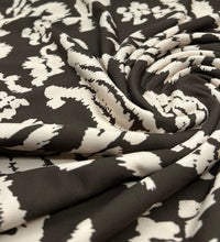 Beige Print Floral Print ITY Fabric 2 Way Stretch - T9 Fabrics