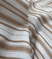 Beige Stripe Linen Look Non Stretch Fabric - T9 Fabrics