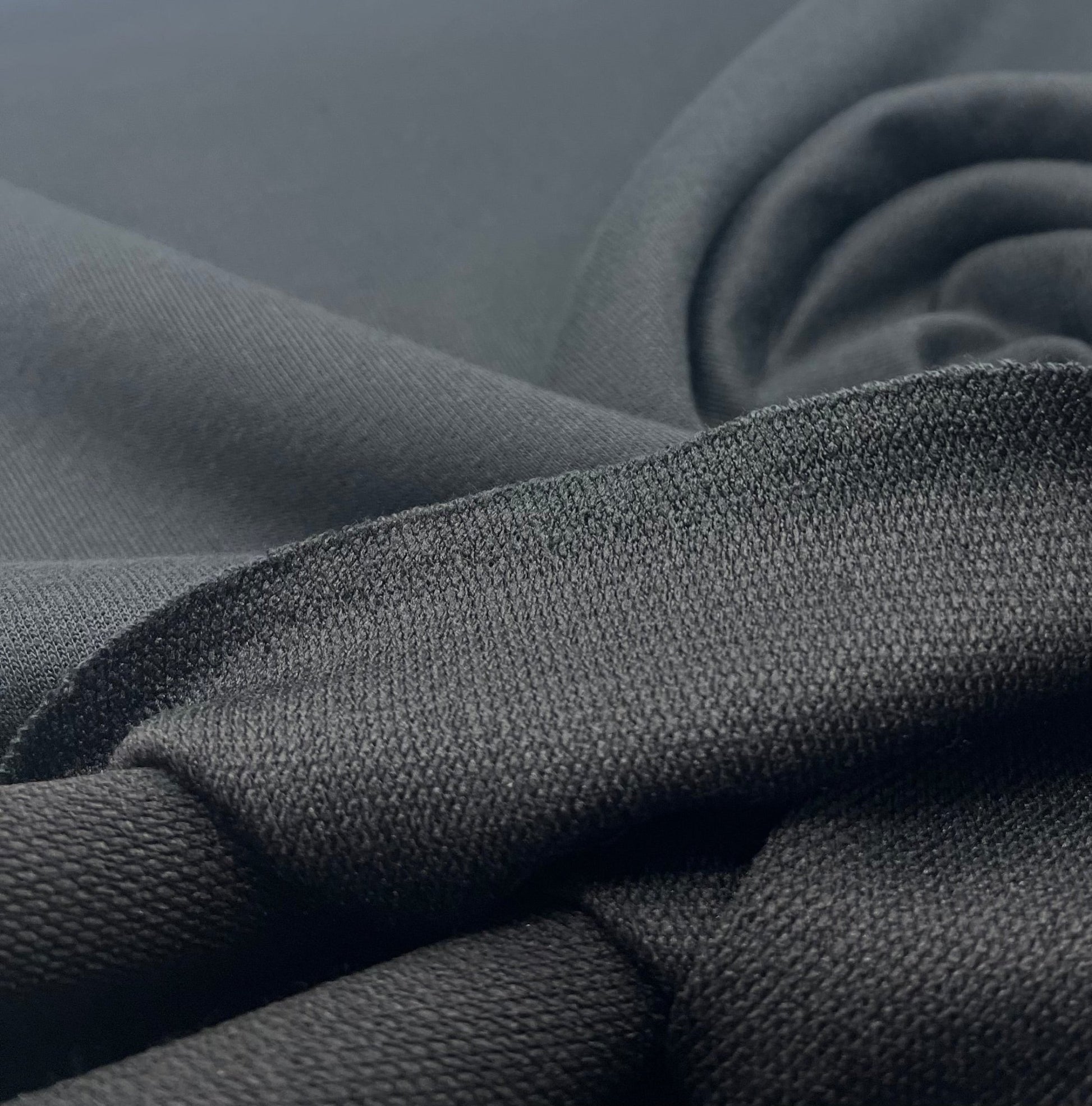 Black 235GSM Poly French Terry Loopback Fabric - T9 Fabrics