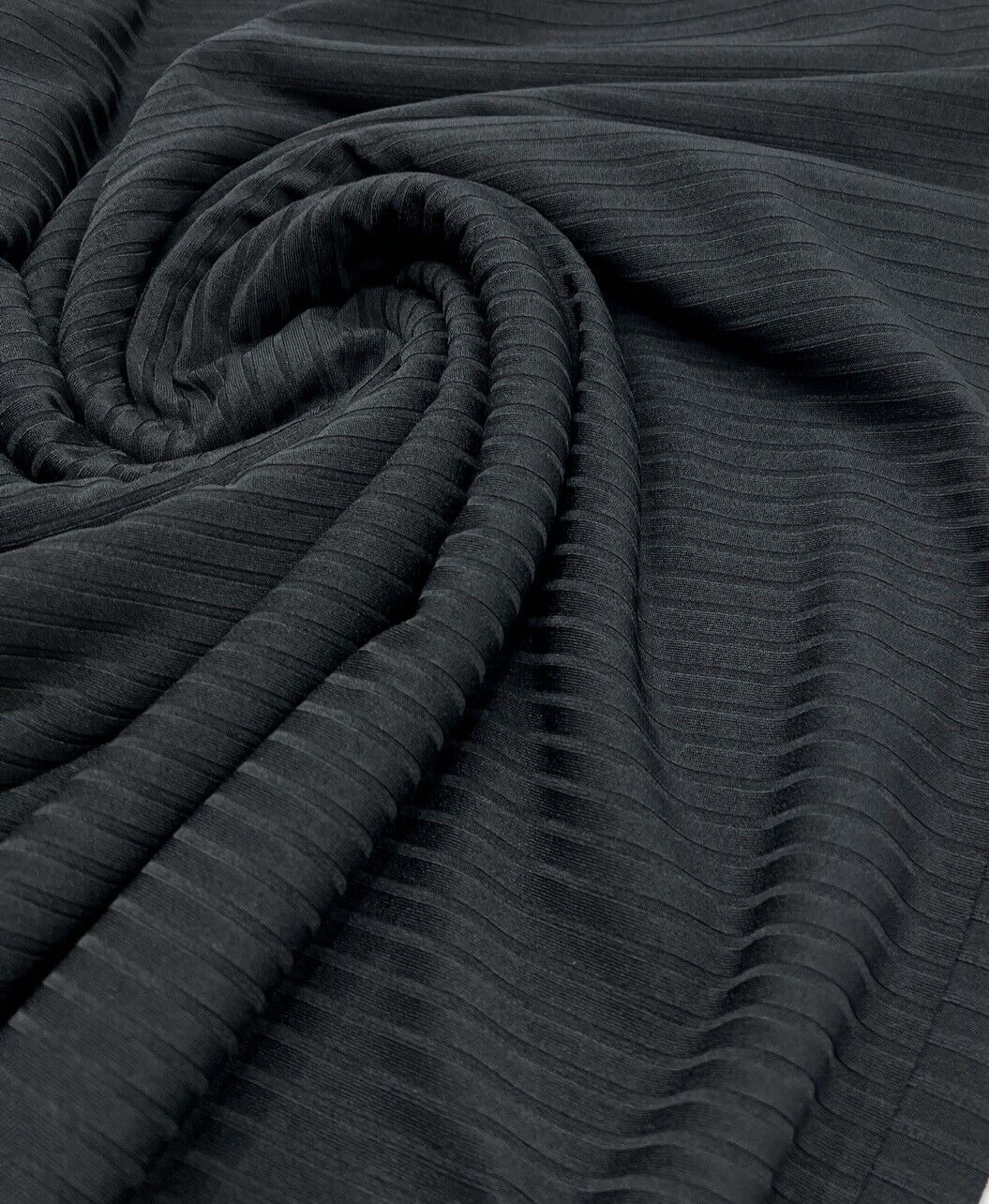 Black 8x4 Wide Rib Stretch Fabric - T9 Fabrics