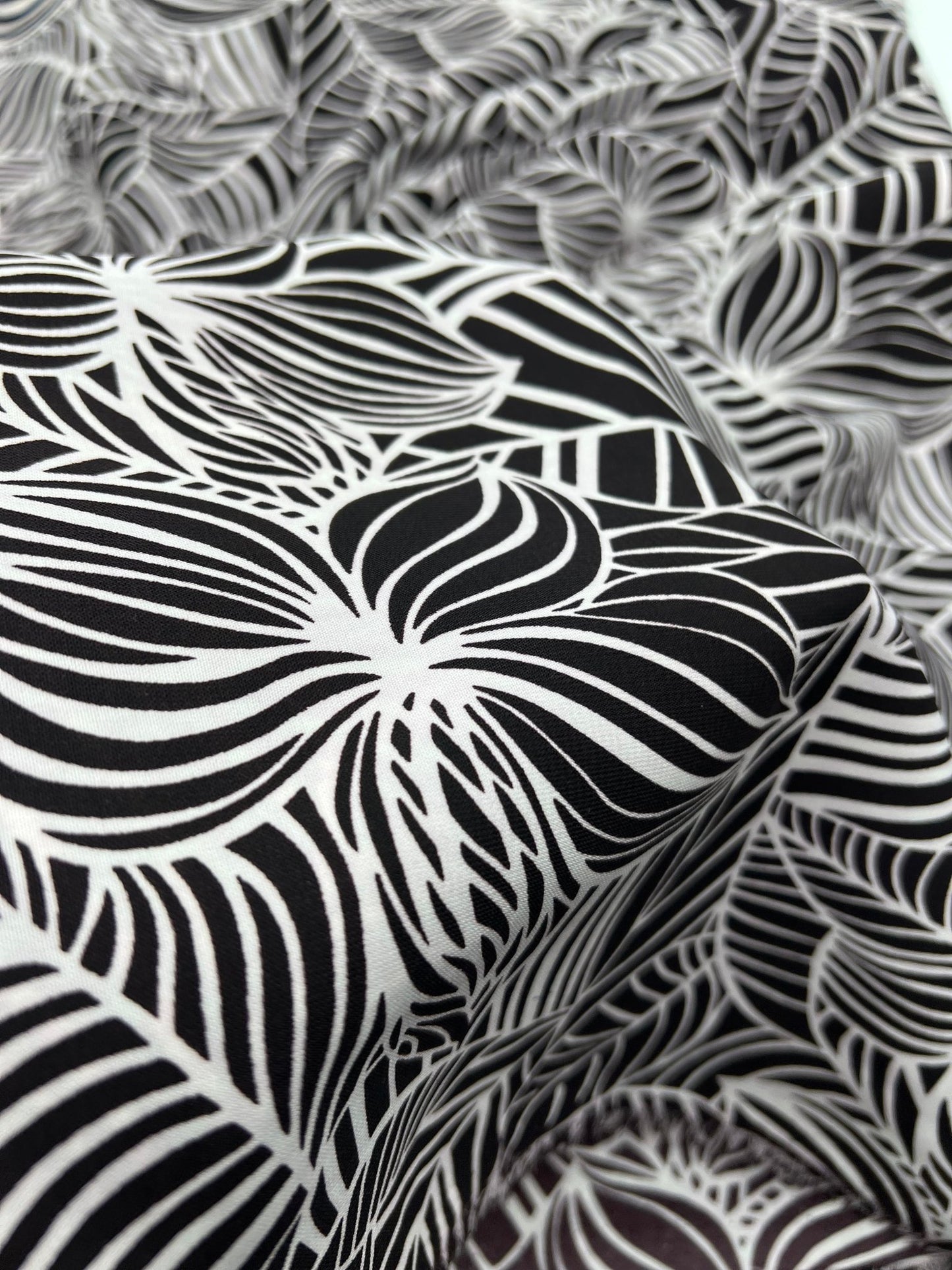 Black Abstract Printed Chiffon Dress Fabric - T9 Fabrics
