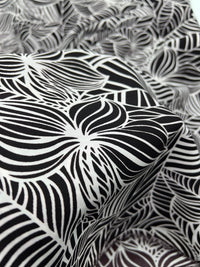 Black Abstract Printed Chiffon Dress Fabric - T9 Fabrics