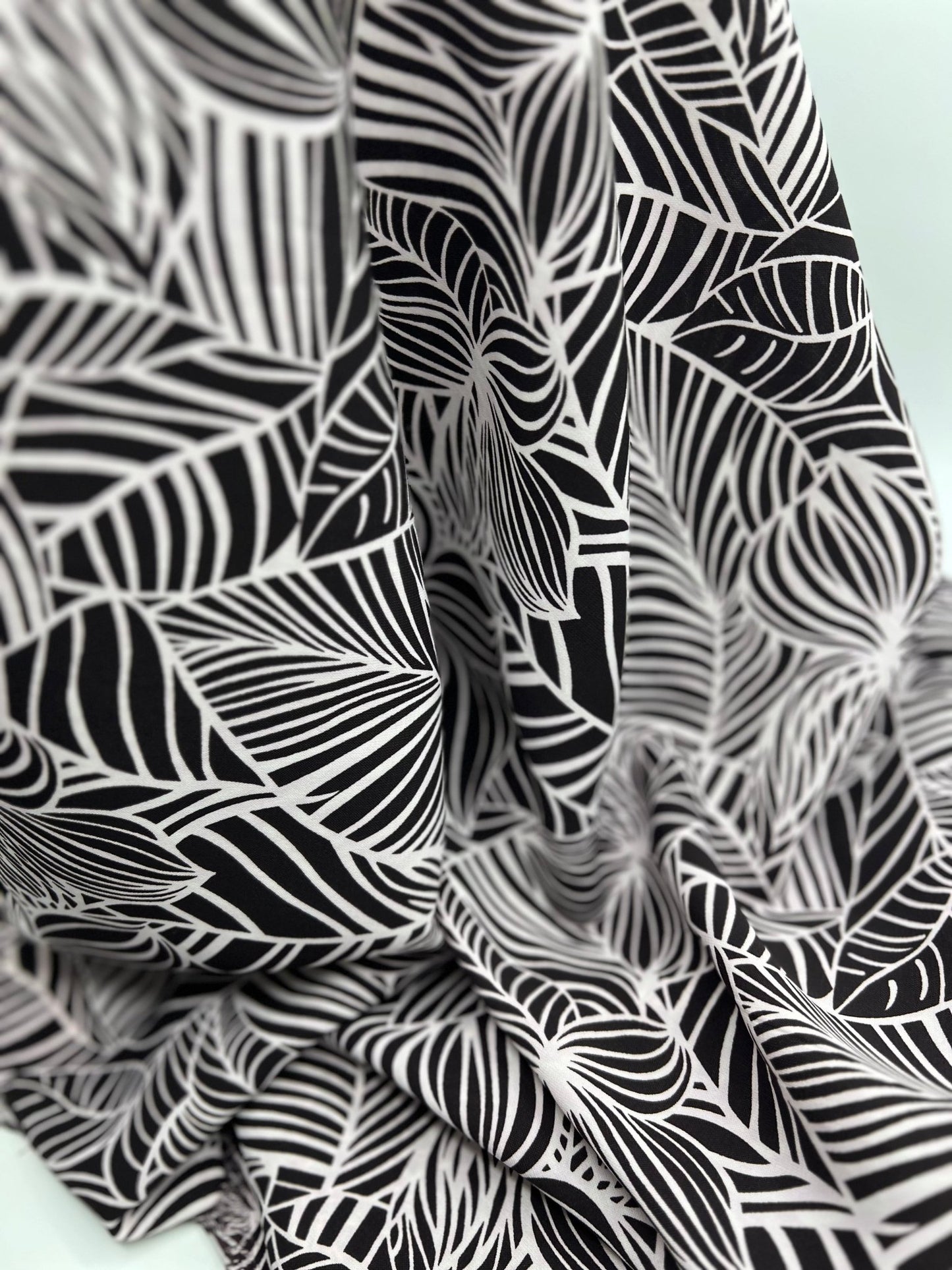 Black Abstract Printed Chiffon Dress Fabric - T9 Fabrics
