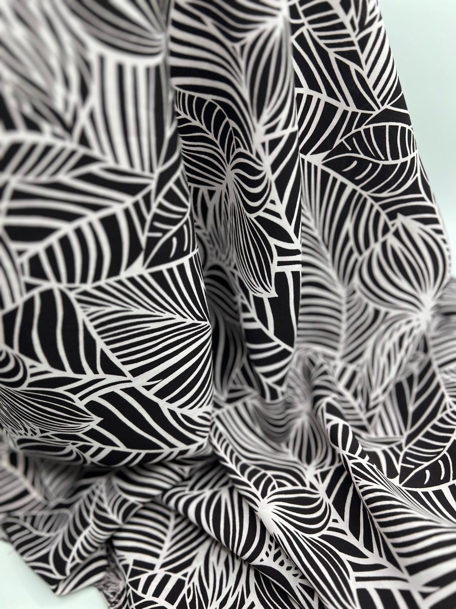 Black Abstract Printed Chiffon Dress Fabric - T9 Fabrics