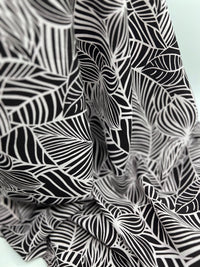 Black Abstract Printed Chiffon Dress Fabric - T9 Fabrics