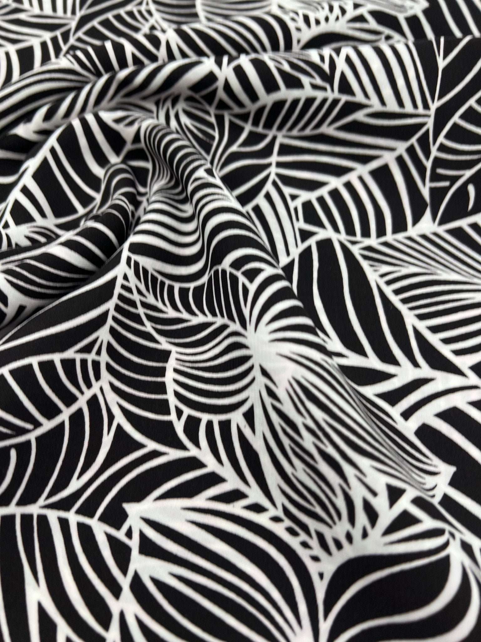 Black Abstract Printed Chiffon Dress Fabric - T9 Fabrics