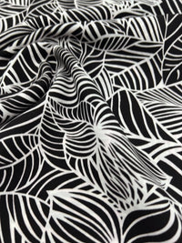 Black Abstract Printed Chiffon Dress Fabric - T9 Fabrics