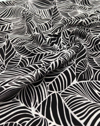 Black Abstract Printed Chiffon Dress Fabric - T9 Fabrics