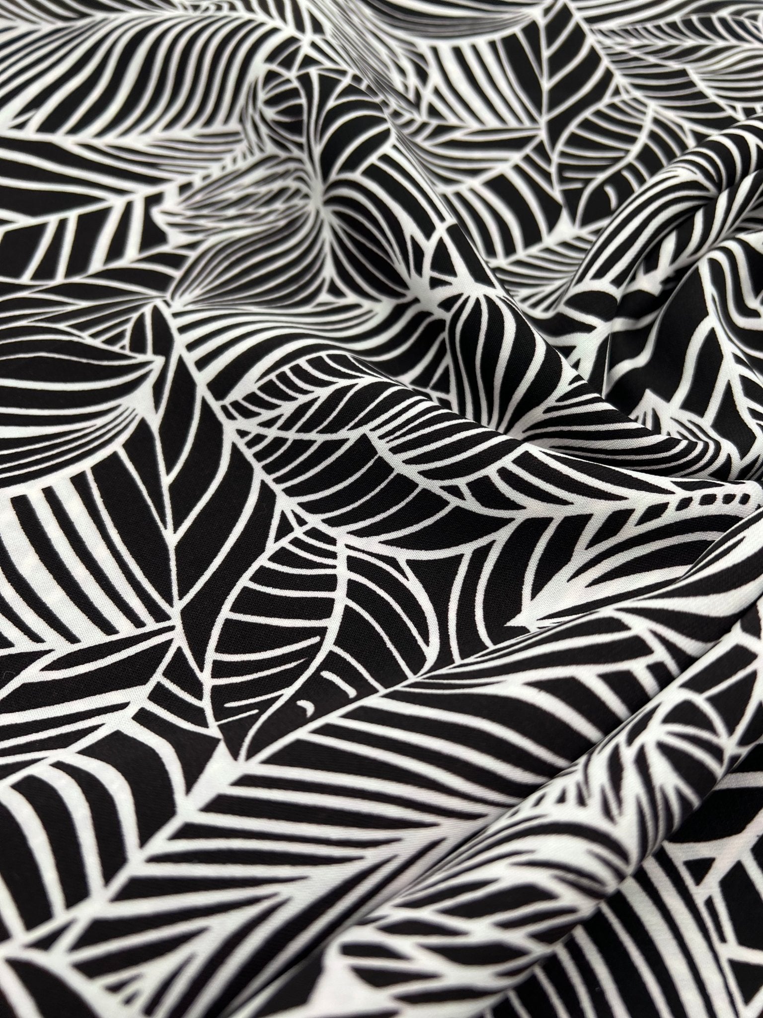 Black Abstract Printed Chiffon Dress Fabric - T9 Fabrics