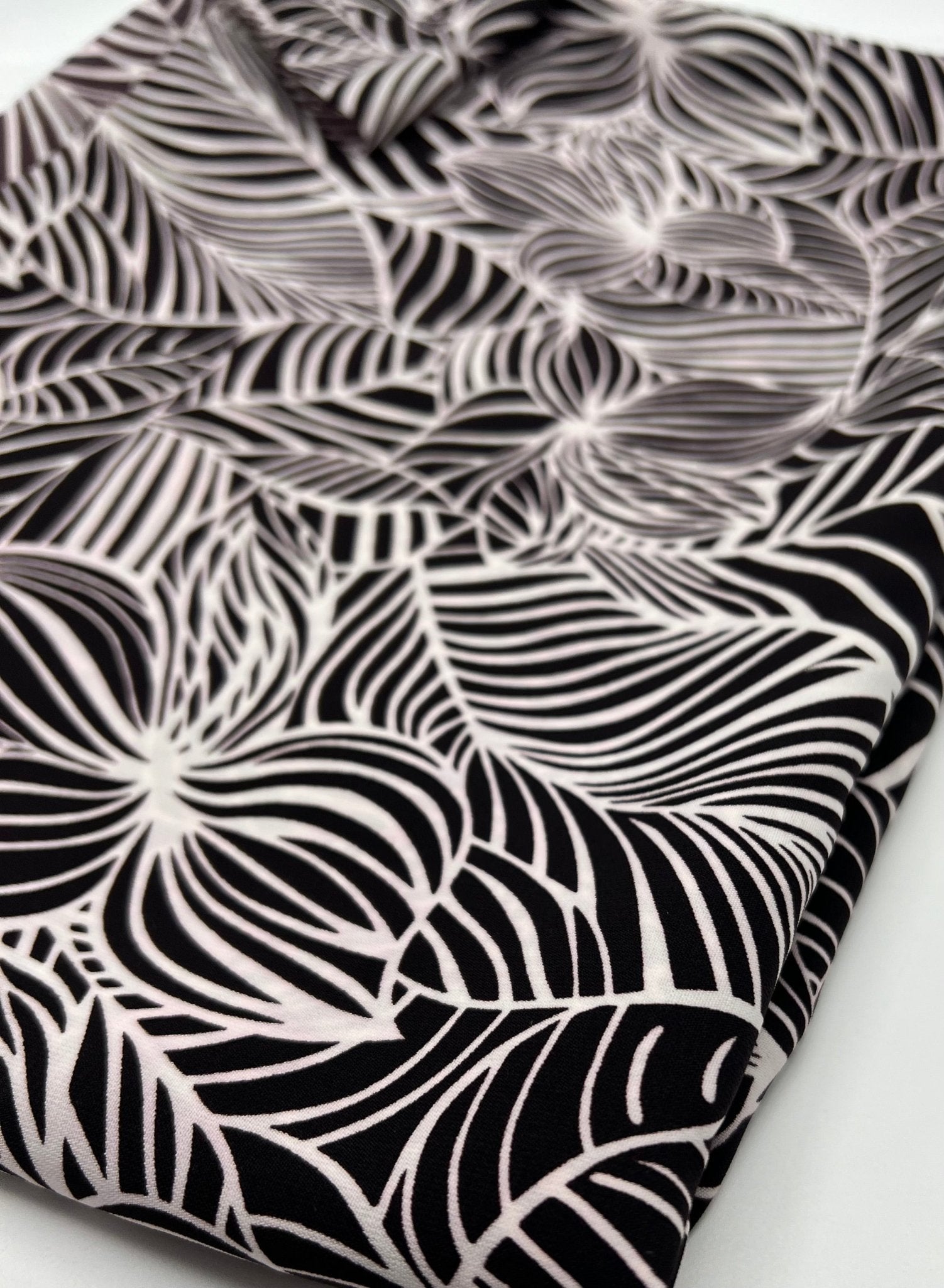 Black Abstract Printed Chiffon Dress Fabric - T9 Fabrics