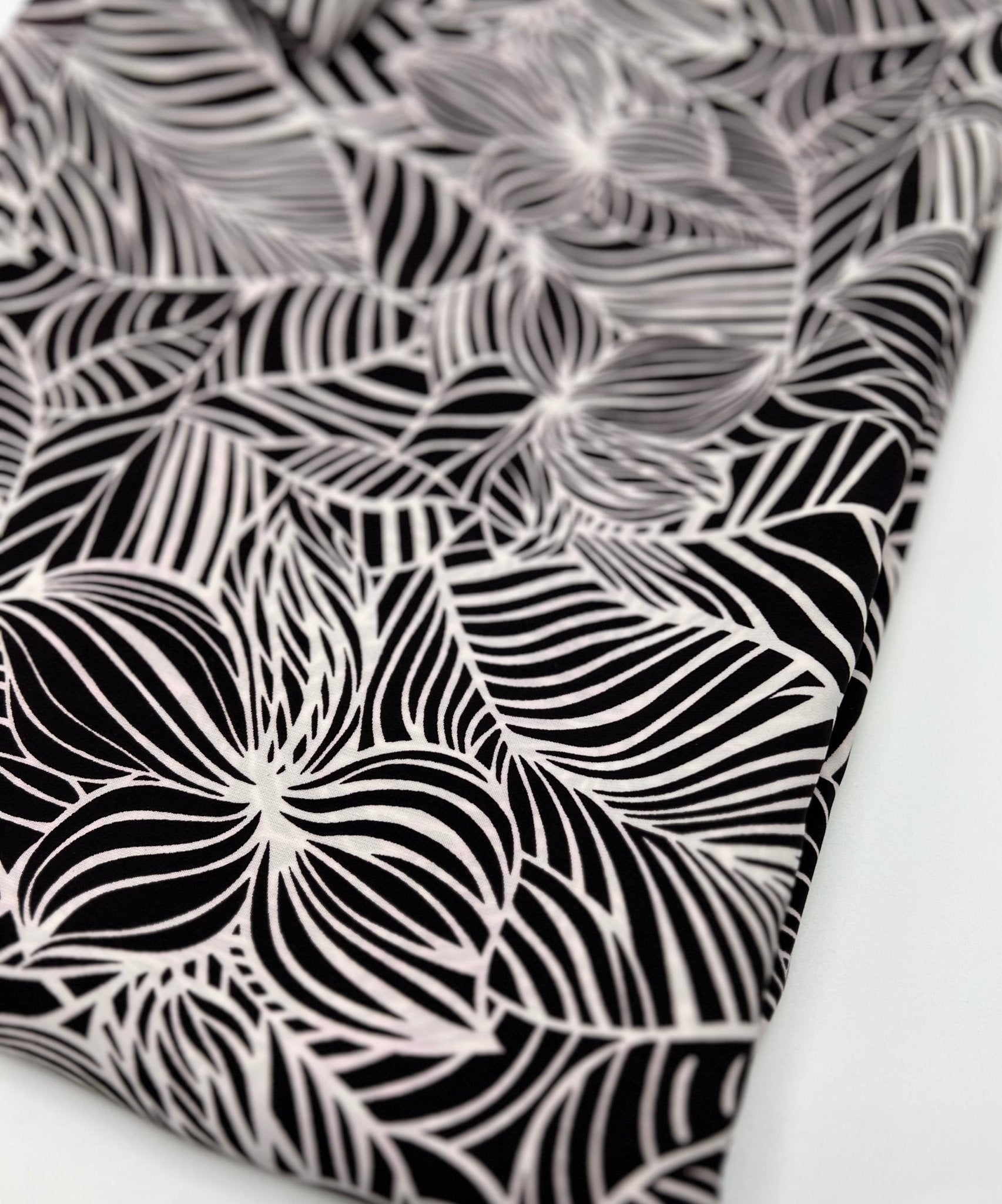 Black Abstract Printed Chiffon Dress Fabric - T9 Fabrics