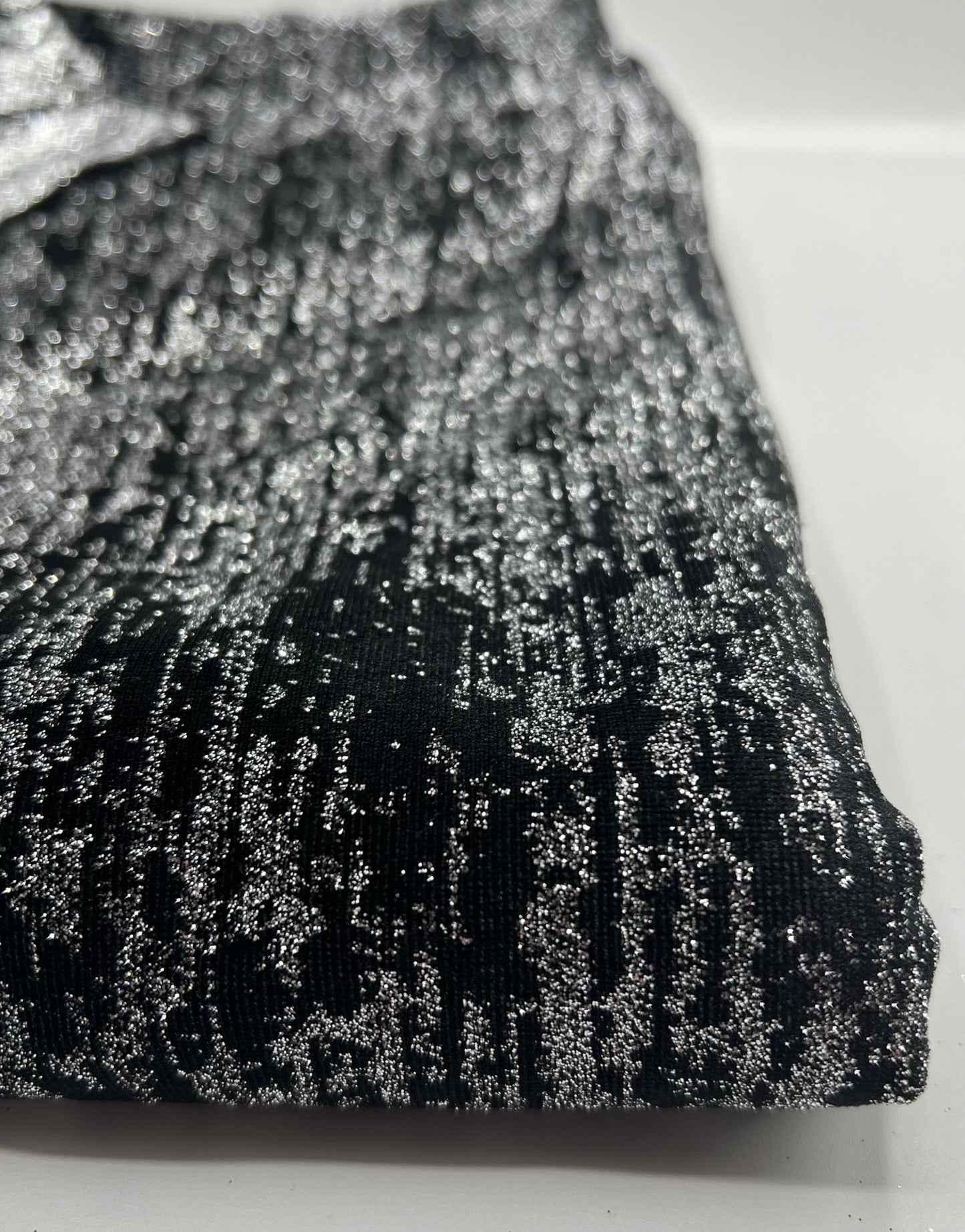 Black All Over Glitter Velour Fabric - T9 Fabrics