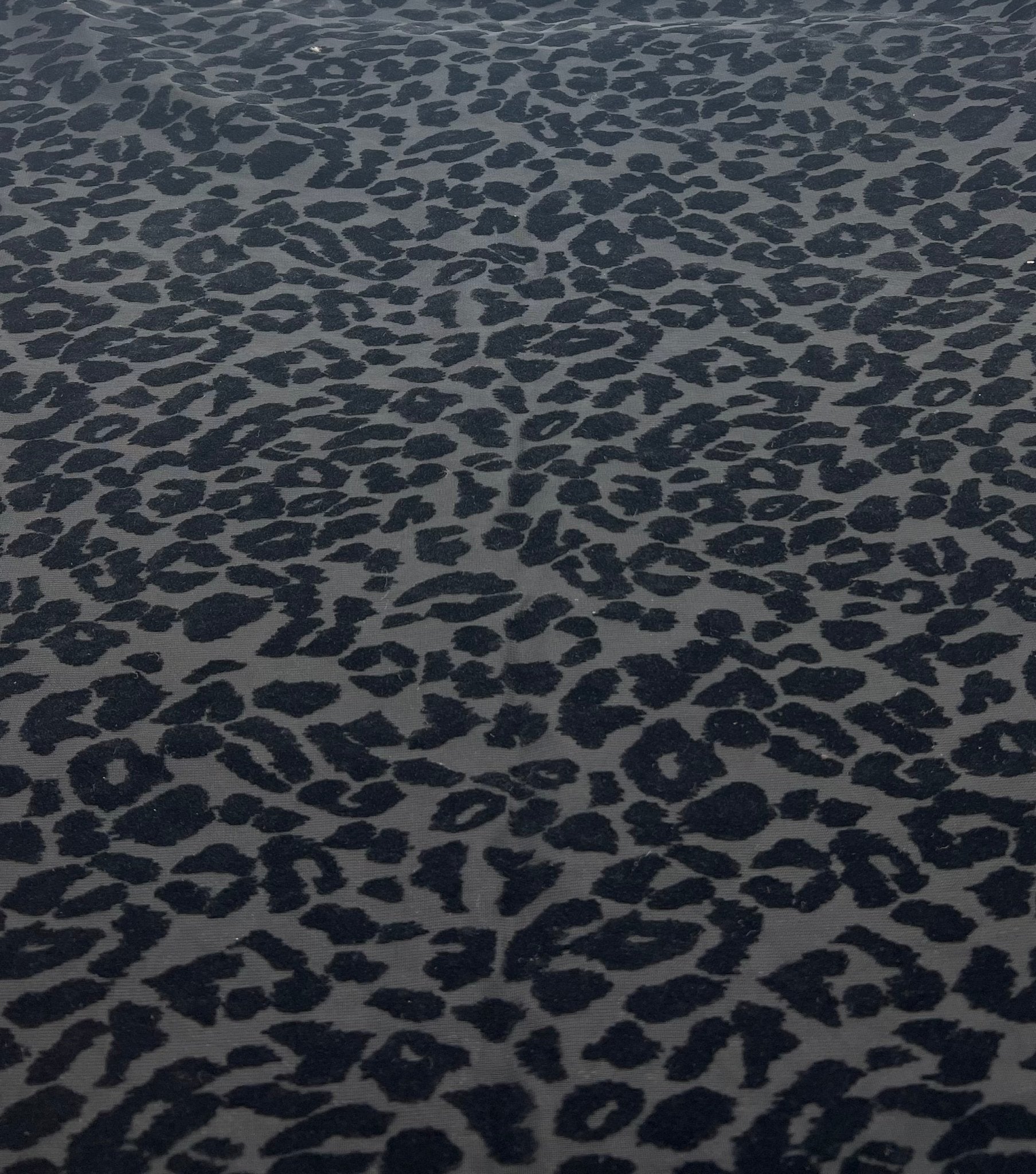 Black Animal Embossed Mesh Fabric 2 Way Stretch - T9 Fabrics