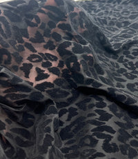 Black Animal Embossed Mesh Fabric 2 Way Stretch - T9 Fabrics