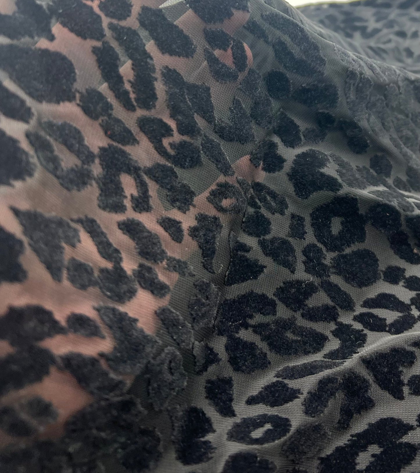 Black Animal Embossed Mesh Fabric 2 Way Stretch - T9 Fabrics